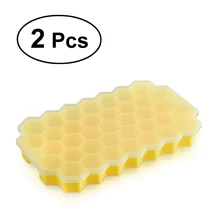 2 шт DIY соты силиконовые решетки льда формы с крышкой замороженные кубики льда делая инструмент для кухни(желтый