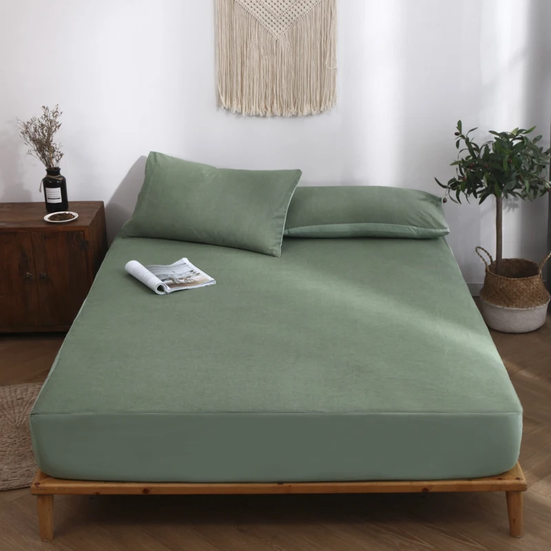 Высокое качество зеленый хлопок простыня для взрослых постельное белье современная простота стиль подходит для четырех сезонов 120x200 см 180x200 см