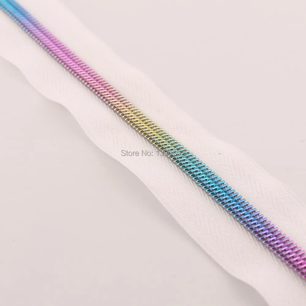 

10Yards rainbow color Nylon Teeth Zipper DIY Leather bag garment accessories for clothing