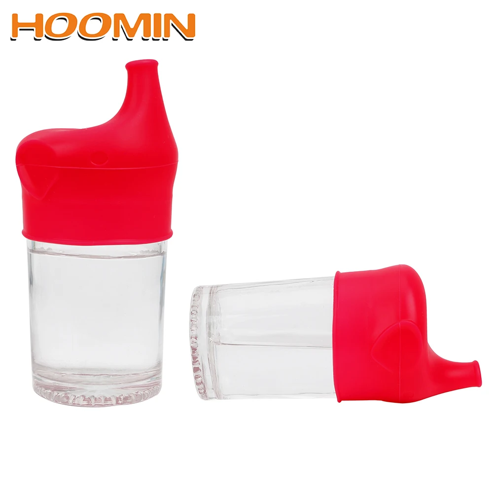 

HOOMIN Mouth Cup Drink Bottle Soft Silicone Soft Water Bottle Elephant Shape Suction Nozzle Bottle Cover Spill-proof Caps