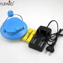 Yupard USB перезаряжаемые SMD led Палатка лампы портативное зарядное устройство в виде фонарика белый свет красный + 2*1800 мАч 18650 батарея зарядное