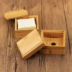 100 шт./лот натуральный бамбуковая мыльница деревянный лоток мыло держатель для хранения мыльница кожух планки ролла контейнер для ванны