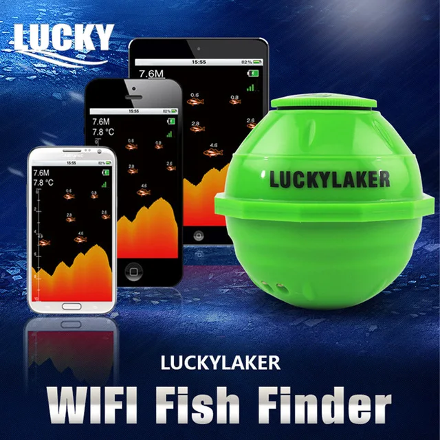 Lucky WiFi Wireless Fish Finder 50M 12 Languages Sonar Fishfinder APP