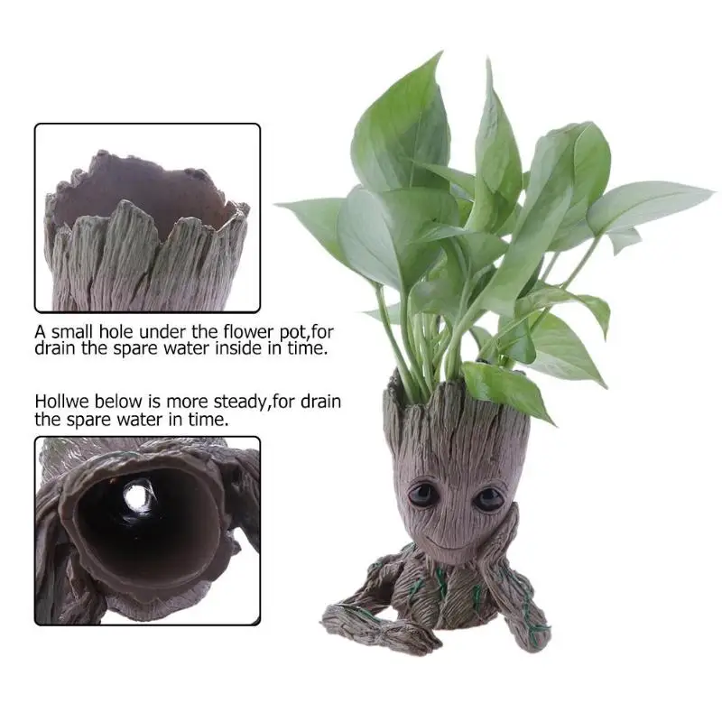 Cute Model Baby Groot Flowerpot Pot Planter Action Figures Tree Man Toy Pen Pot saksi Groot Garden Pot Gifts For Kids горшки для цветов