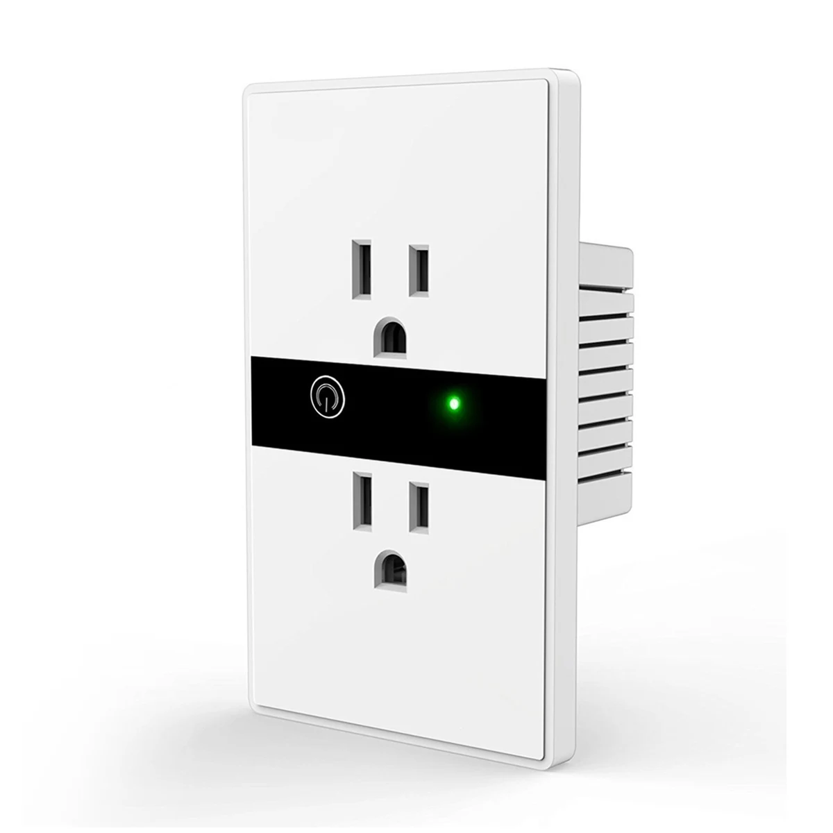 

White Smart WIFI Wall Outlet Plug Duplex Receptacle Switch Wireless In-Wall Socket Home Remote Control by Phone