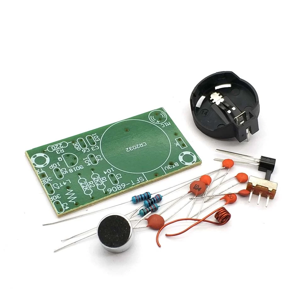 

Simple FM wireless microphone FM transmitter board parts electronic training radio diy kit FM microphone transmitter