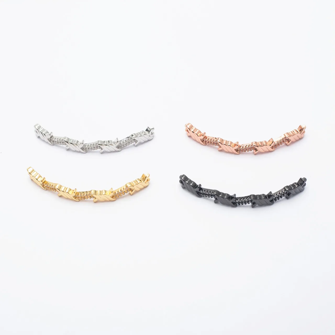 

0.26*2.0in High Quality Copper Bracelet Necklace Connector Diy Charm Jewelry Making Personalized Jewelry Custom Strip Hole