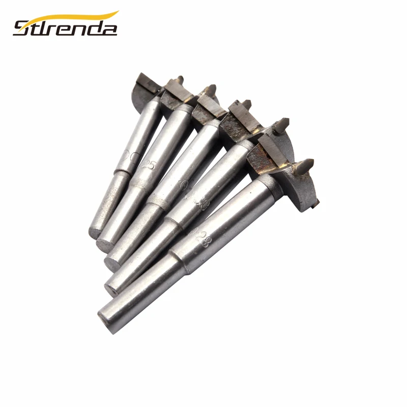 

STLRENDA 15pcs/set Forstner Drill Bit Set Carbide Round Shank Wood Tools Forstner Tips Hinge Woodworking Hole Saw Cutter 15-35mm