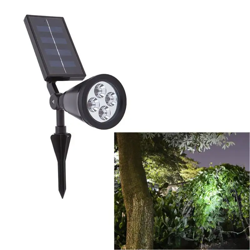 Наружный наземный прожектор 4LED Солнечная энергия мощность сад газон свет лампы