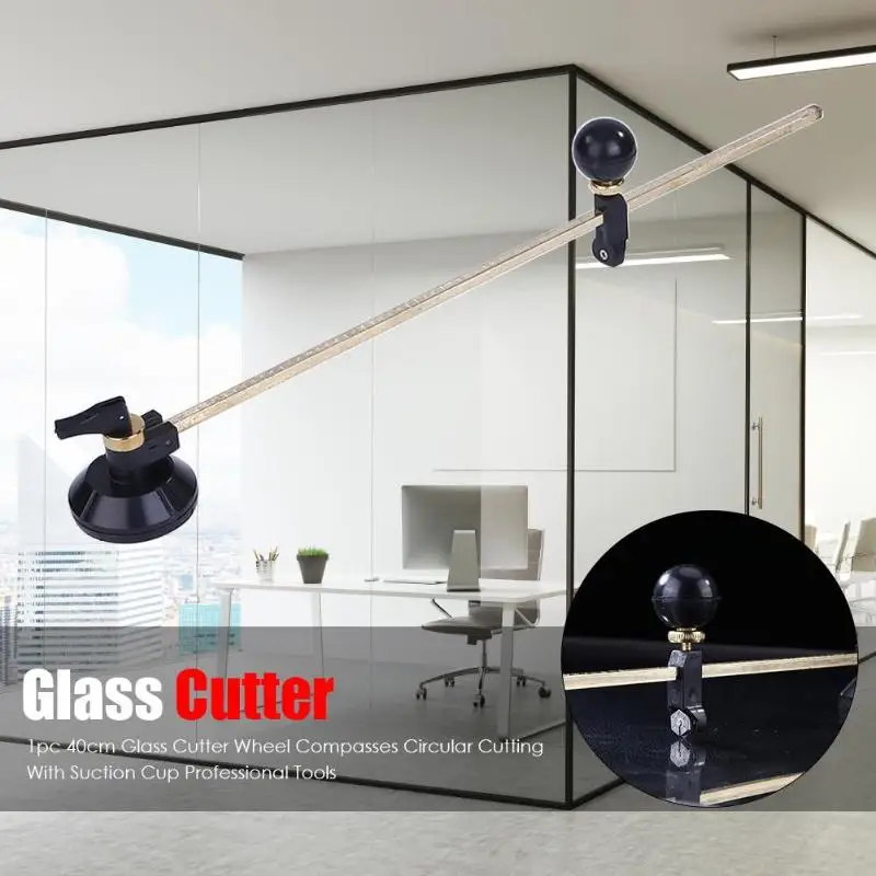 

1pc 40cm Glass Cutter Wheel Compasses Circular Cutting With Suction Cup Professional Tools Durable Professional High Hardness