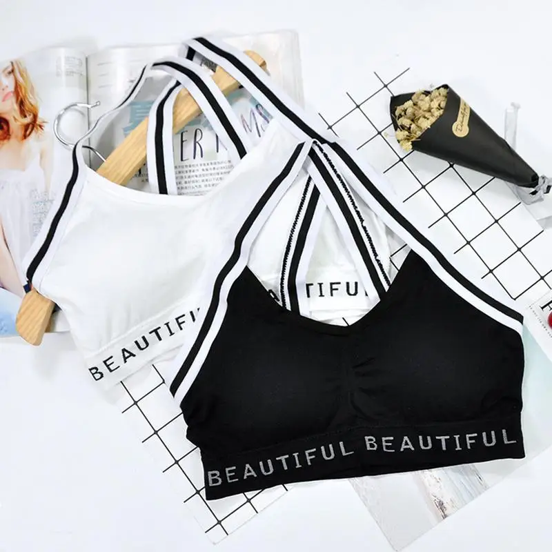 

Fitness Yoga Push Up Sports Bra Women Gym Running Seamless Black White Sexy Chest Bras Girls Beauty Back Run Top Sport Wear Vest