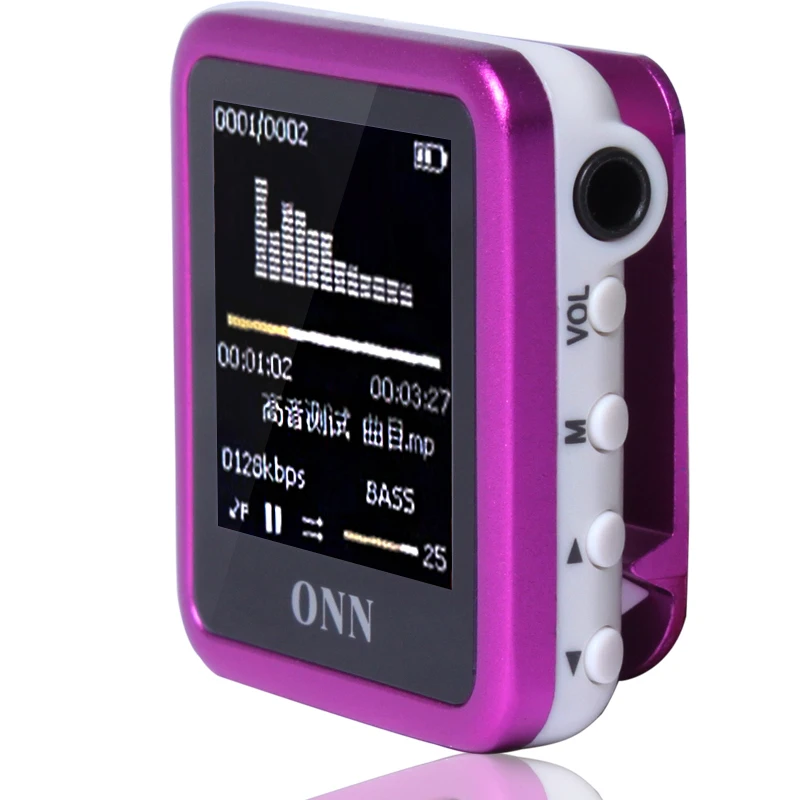 ONN Q6 8 Гб MP3 1,5 дюймов TFT FM Запись клип дизайн WMA WAV Mp3 музыкальный плеер