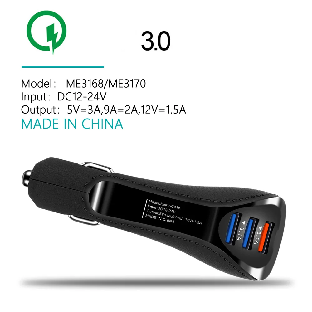 Caseier Fast зарядка 3.0 машине Зарядное устройство QC3 автомобильное зарядное телефона