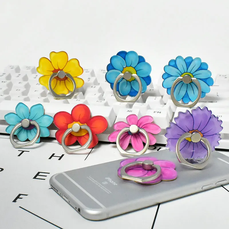 

5PCS/Lot Wholesale Universal Finger Ring Mobile Phone Finger Holder Stand Beautiful Flower Pattern For Xiaomi Redmi Note 3 4 5 6