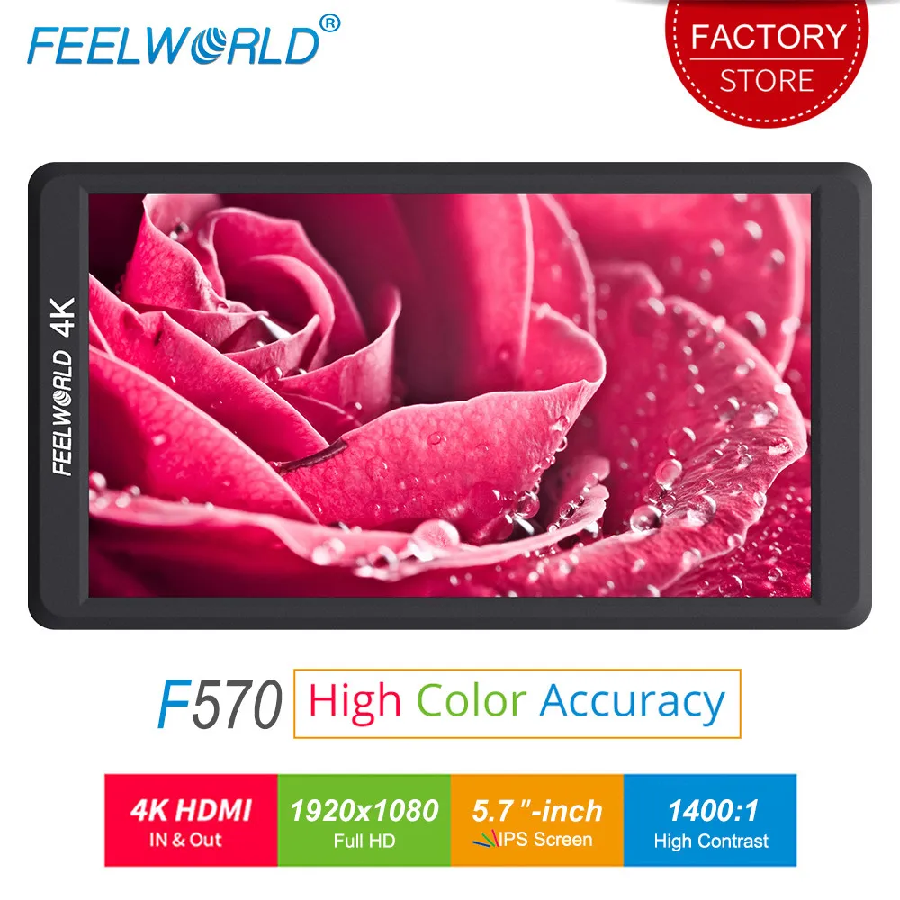 Feelworld F570 5 7 inch DSLR On Camera Field Monitor Small HD Focus Video Assist LCD