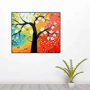 

Abstract Paintng Tree Landscape DIY Painting By Numbers Kit Paint Wall Art Canvas Painting Prints Frameless for Home Decor
