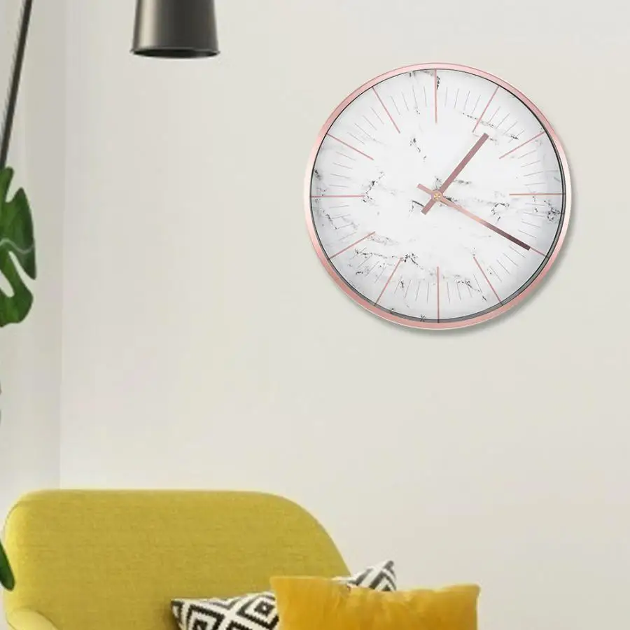

Digital Wall Clock Modern Marble Pattern Wall Clock Wall Decor Home Office Bedroom Decoration Plastic