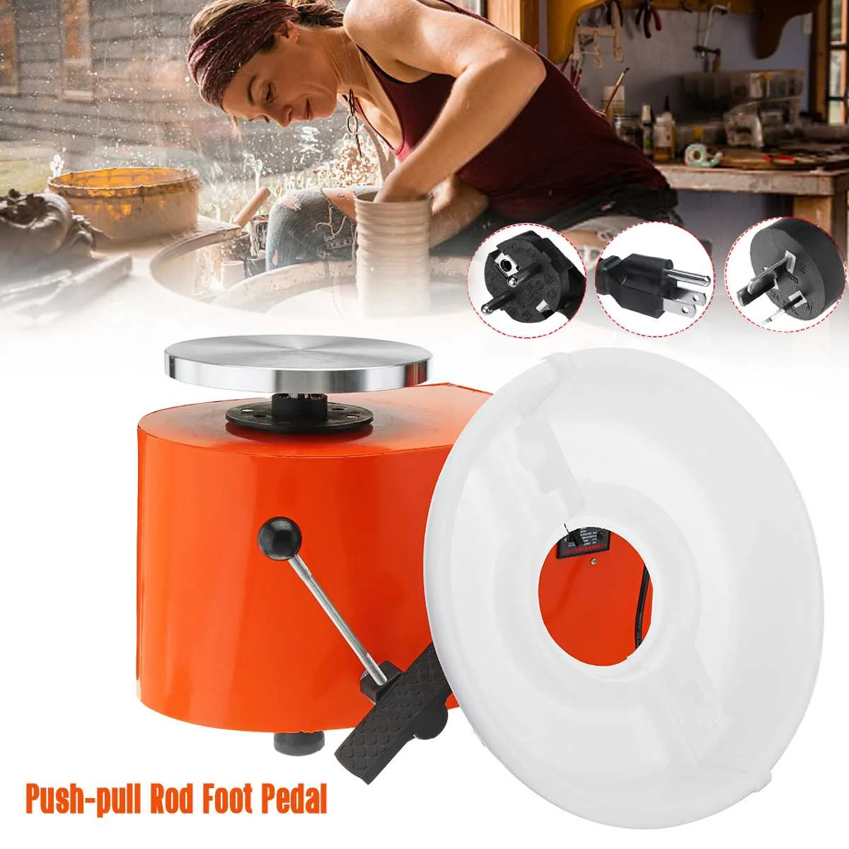 

110/220V 350W Pottery Wheel Detachable Machine Ceramic Work Clay Craft Art Foot Pedal US/AU/EU Plug Flexible Detachable Smooth