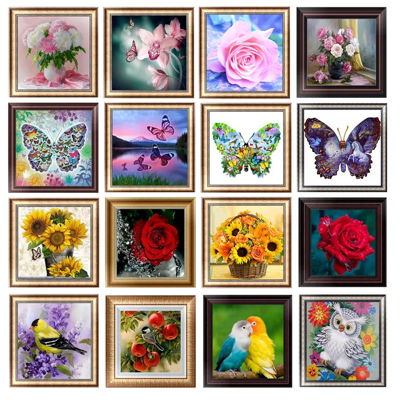 

Diy 5d diamond painting cartoon animal flower round diamond mosaic home decoration embroidery pattern cross stitch