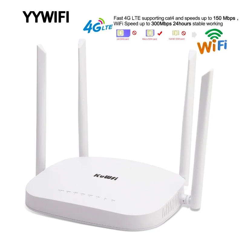 Беспроводной маршрутизатор Wifi 4G CPE 300 Мбит/с роутеры LTE Мобильный с портом LAN