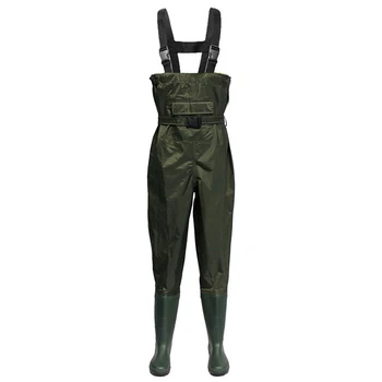 Fishing Vest Chest Wader NylonPVC Waterproof Fishing Hunting Waders for Men and Women Fishing Vests With Anti-skid Soles