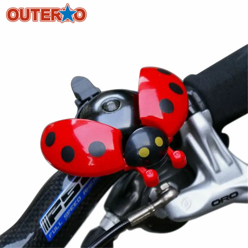 OUTERDO Metal 87X45X51mm Cycling Riding Bell Mountain Bike Handlebar Mini Ladybug Ring Bell Cute Beetle Bicycle MTB Bell