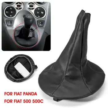 

Car PU Leather Gear Shift Knob Gaiter Boot Cover Gear Shift Collar For FIAT 500 500C 2007-2013 /PANDA 2003-2012