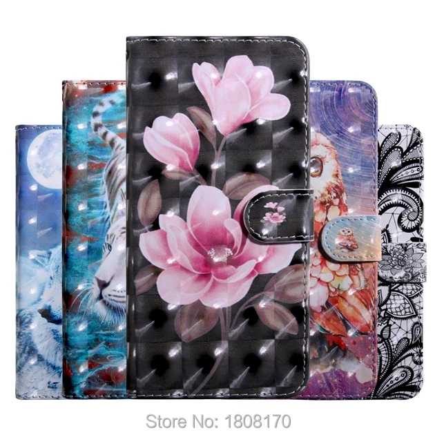

3D Flower Wallet Leather Pouch Case For Samsung Galaxy S10 Plus J8 2018 For Huawei P30 Pro Honor 10 Lite Flip Stand Cover 1pcs