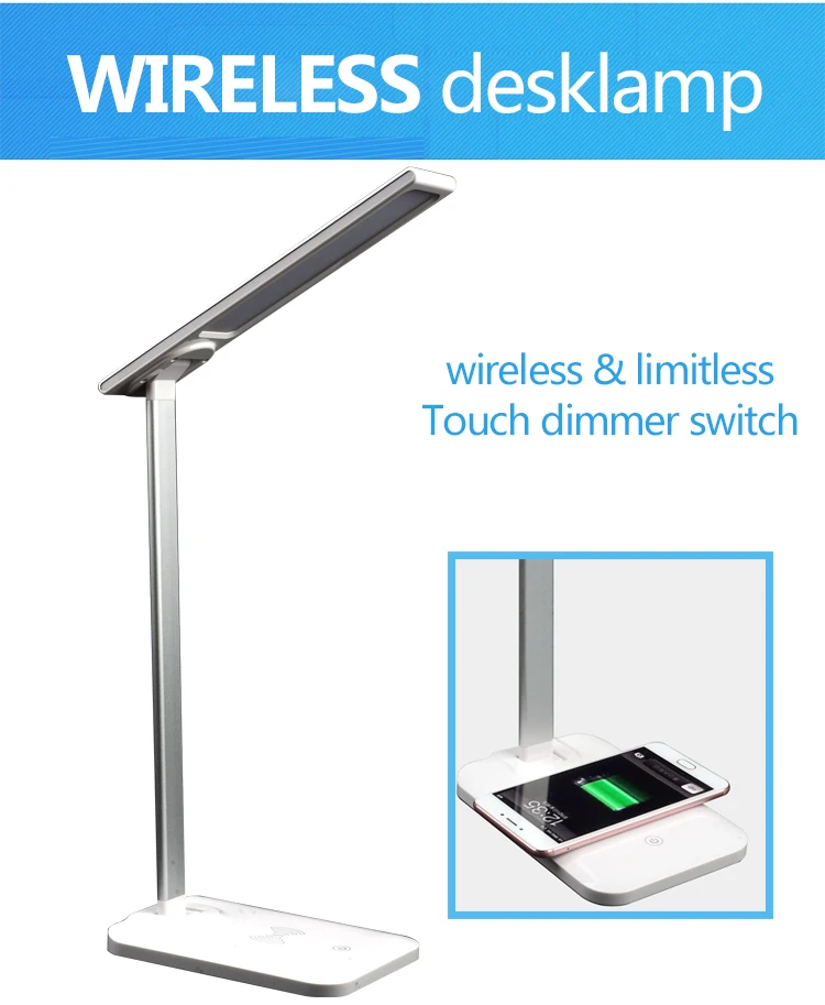 

VEEAII Qi Wireless Charger For Samsung galaxy S8 S9+ S7 Note 8 Fast Charging Desk Lamp Foldable Dimmable Rotatable Eye Care LED