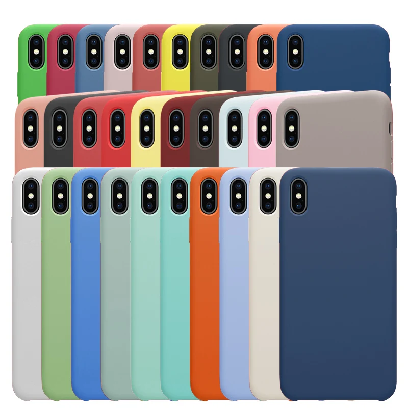 Оригинальный чехол для телефона iPhone X XR XS Max мягкая Жидкая силиконовая задняя