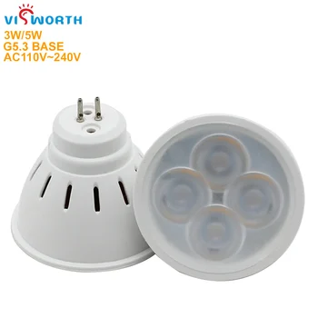 

G5.3 LED Spotlight Bulb 3W 5W Led Light AC 110V 220V 240V Cabinets Spotlight SMD2835 Warm/Cool White Downlight
