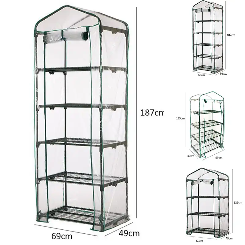 3//4//5 Tier Garden Greenhouse Grow House Plant Vegetable Growbag PVC Cover