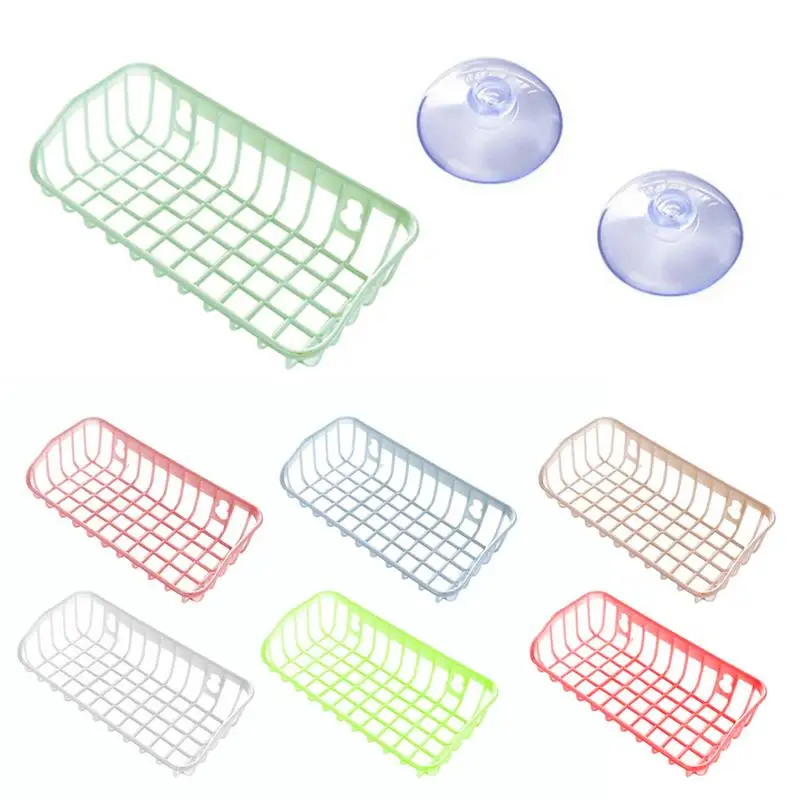 

New High Quality Drain Basket Sink Storage Basket Hanging Wash Cleaning Storage Gadgets Kitchen Sponge Holder Suction Cups