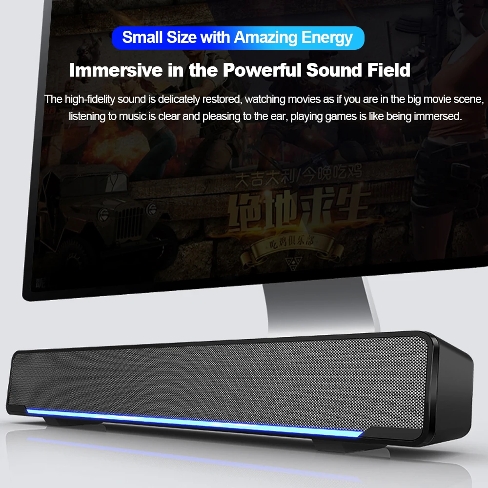 

USB Wired Computer Speaker Bar Stereo computer speaker with Subwoofer Sound Box for PC Laptop Smartphone Tablet MP3 MP4 Speaker