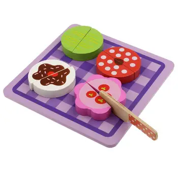 

Wooden Simulation Cake Food Cutting Toy Pretend Play Role Playing Game Educational Toys Birthday Gift for Children Kids Toddler