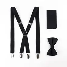 Черный галстук-бабочка квадраты пятно Европейская и американская мода мужской сплошной цвет ремни Висячие брюки набор на заказ крест-границы