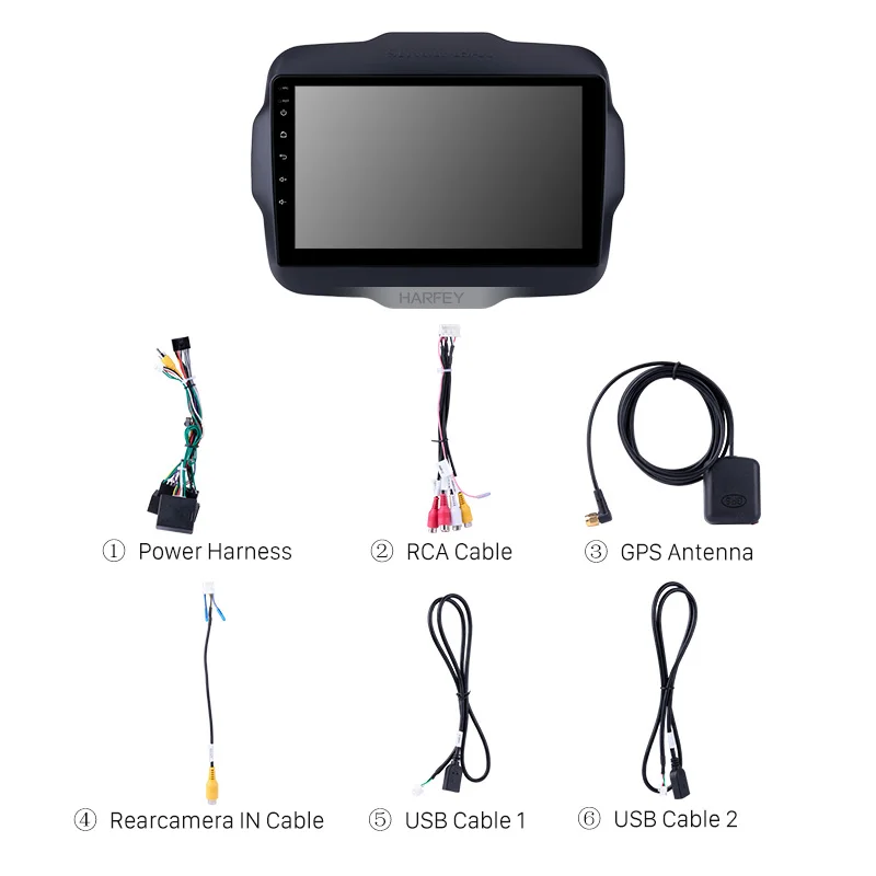 Best Harfey Car Multimedia Player for 2016 Jeep Renegade 9 inch Touchscreen Android 8.1 GPS Navi Radio with Mirror Link WIFI Music 3