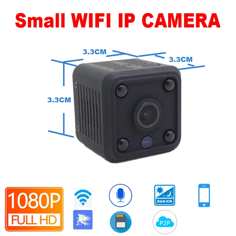 JIENUO 1080P Мини WiFi камера, ip-камера, батарея, IpCam, Cctv, беспроводная, безопасность, HD, наблюдение, микро камера, ночное видение, домашний монитор