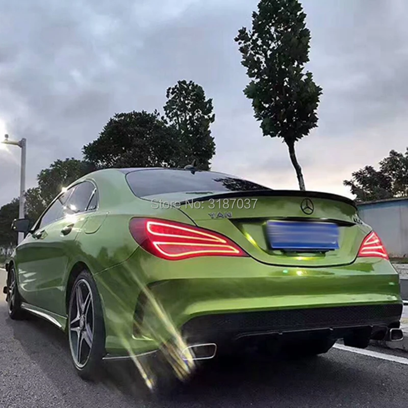 

For Benz CLA Spoiler CLA45 W117 C117 ABS Plastic Unpainted Color Rear Roof Spoiler Wing Trunk Lip Boot Cover Car Styling