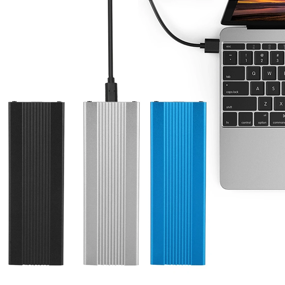 

USB3.1 to M.2 NVME Hard Disk Box SSD Case Enclosure NGFF PCIE to Type-C Adapter M2 ASM2362 Black/Sliver/Blue HDD Enclosure