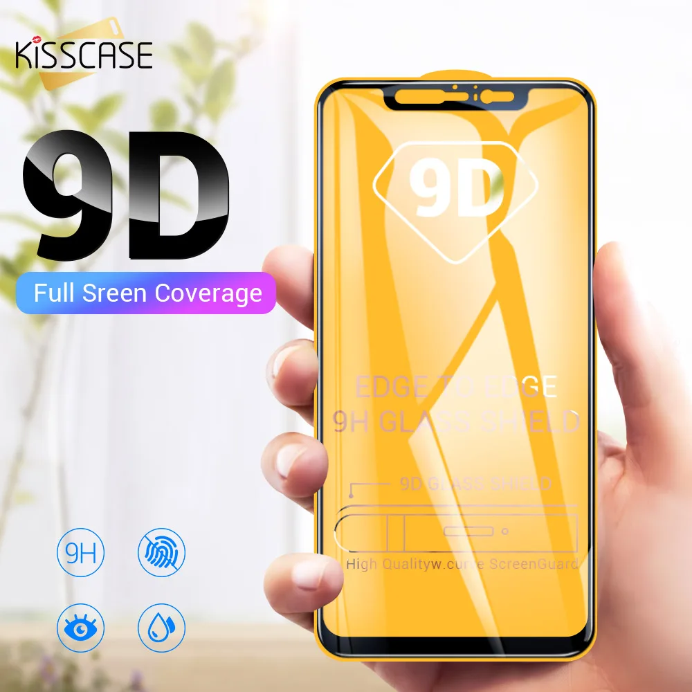 KISSCASE 9D Tempered Glass screen protector Front Film For Xiaomi 8 9H Hardness Full Coverage HD