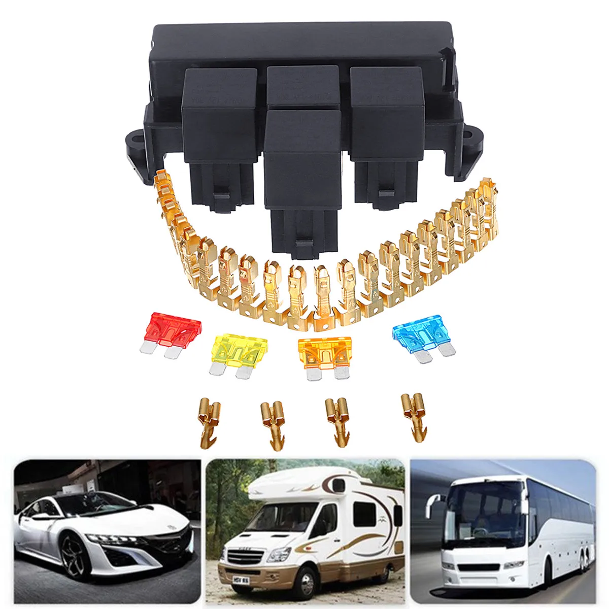 DC 12V 10Ways Automotive Replacement Blade Fuse Box Car ...