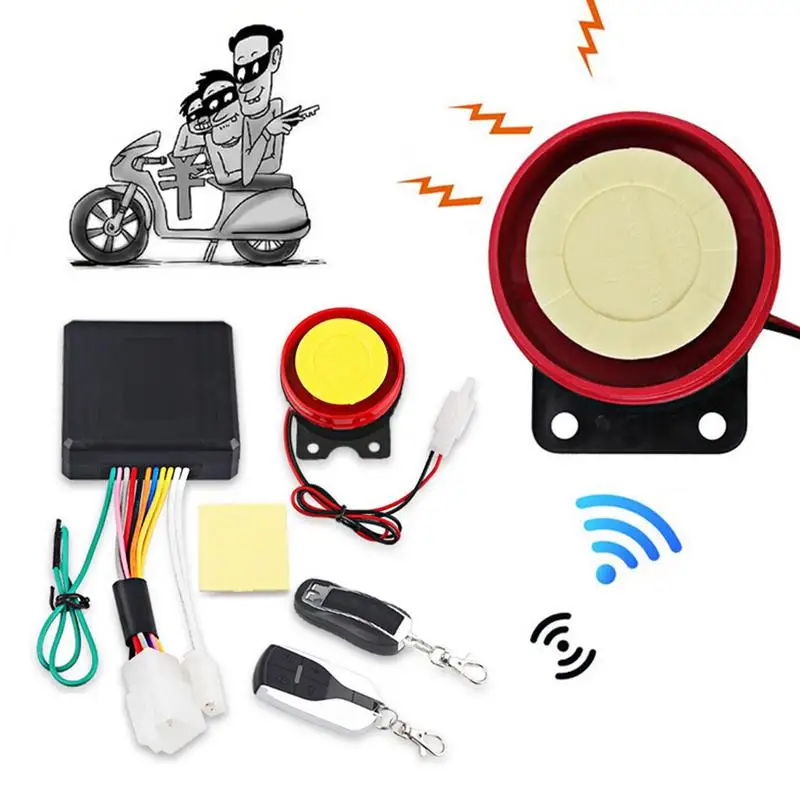 

Motorcycle Siren Anti-Theft Security Alarm System 125db Universal Motorbike Double Remote Control Engine 11.11