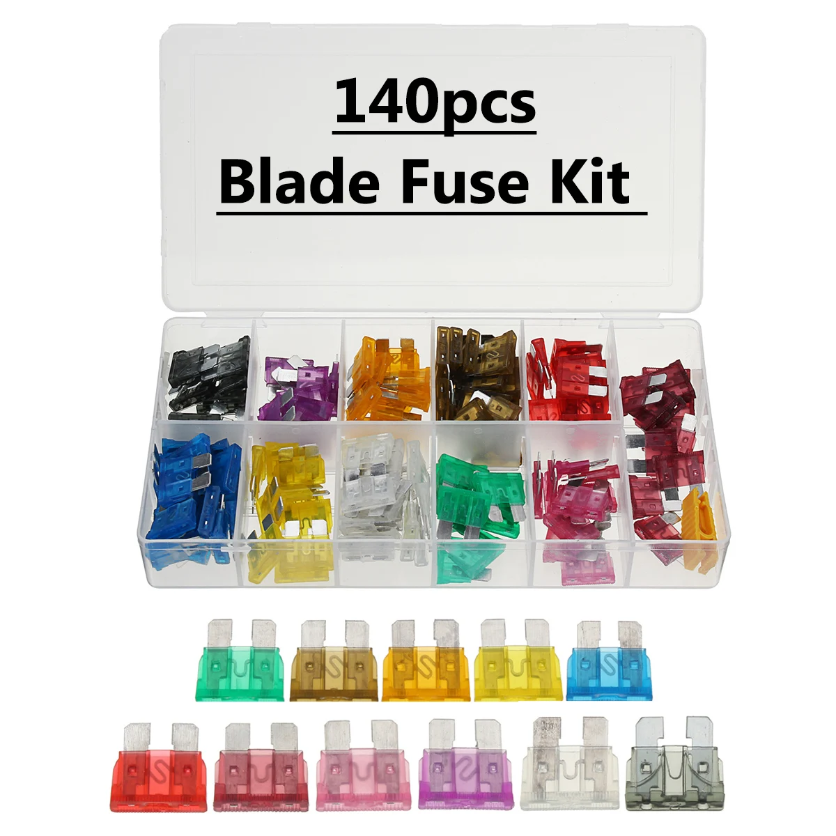 

140pcs ATO / APR / ATC Standard Blade Fuse Kit Assortment Auto Car Truck 2Amp 3Amp 5Amp 7.5Amp 10Amp 15Amp 20Amp 25A 30 35 40Amp