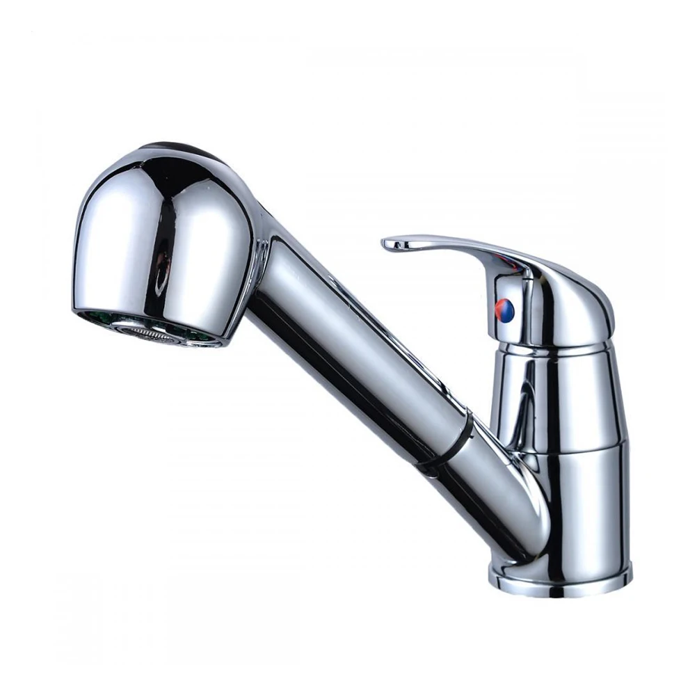 

Kitchen Faucet Pull-Out Swivel Handle Kitchen Sink Faucet Spout Spray Mixer With 2pcs 60cm Water Inlet Pipe