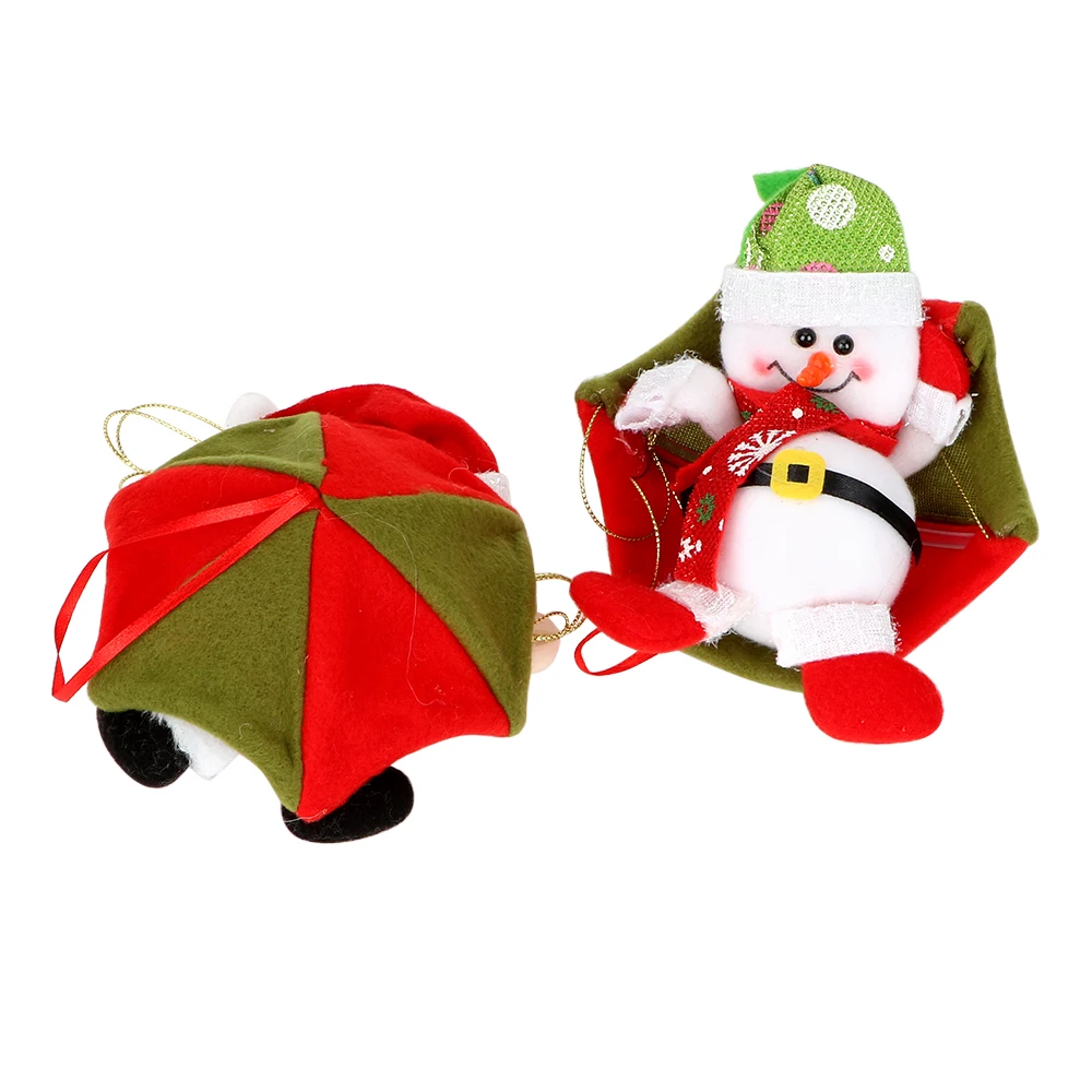 Christmas Home Ceiling Decors Parachute Santa Claus Snowman Christmas Tree Hanging Ornament Santa Doll Party Supplies