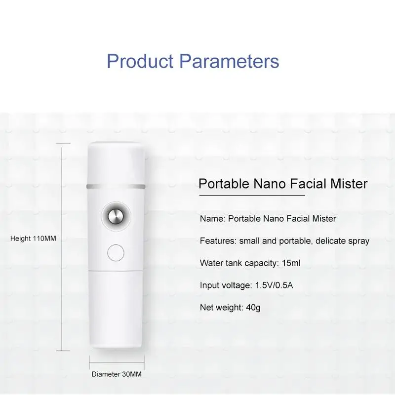 Портативный мини распылитель для лица Nano Face Mister удобный наращивания ресниц