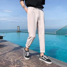 Men's Fashion Spring New Couple Casual Pants S-3XL Temperament Popular Wild Youth Personality Solid Color Loose Simple