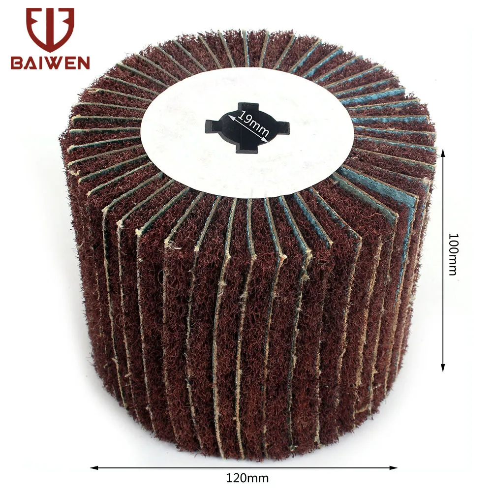 5 Inch Wire Drawing Wheel Sand Inclusion For Stainless Steel Aluminum Iron Metal Polishing Drawing 40-320 Grit Abrasive Tool