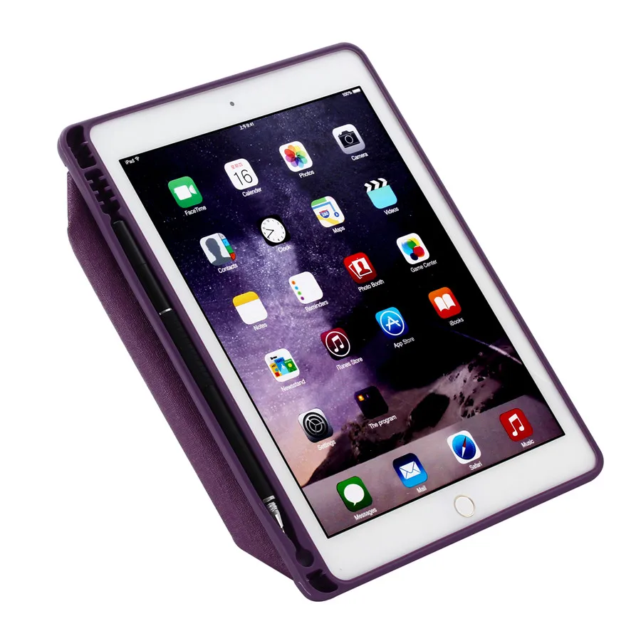 Для Apple iPad 9 7 2018 2017 чехол с держателем для карандашей A1822 A1893 планшет силиконовый Air